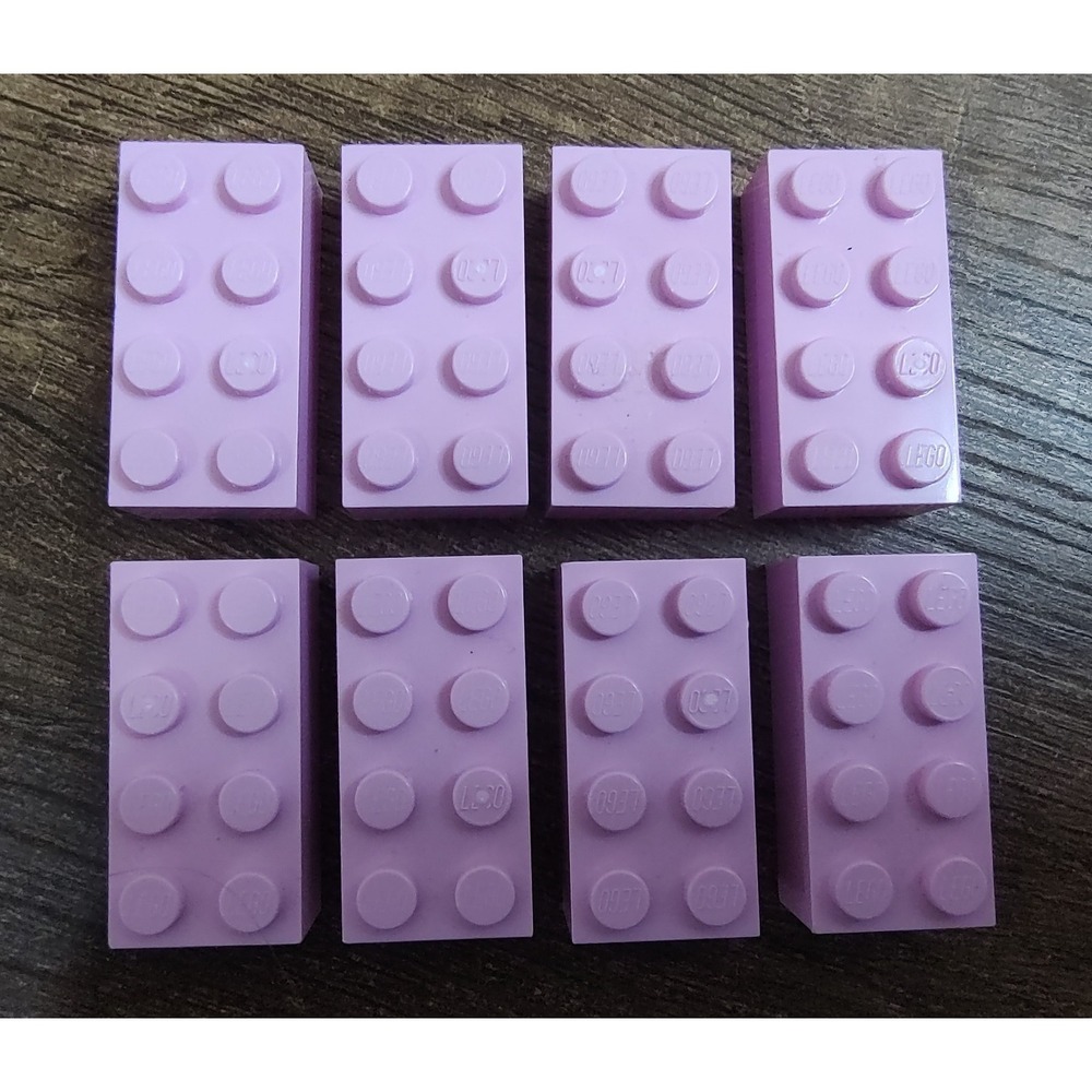 (8) 2x4 Light PINK Standard Brick Building Bricks Lego Parts - Picture 1 of 2